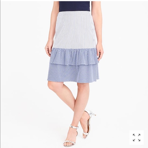 Jupe Fille Crewcuts By J.Crew En Soie 100% - Taille 7 - Style à Volants (tiered) - Couleur Kaki - Occasion Très Bon état